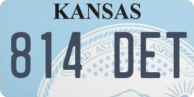 KS license plate 814DET