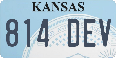 KS license plate 814DEV