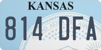 KS license plate 814DFA