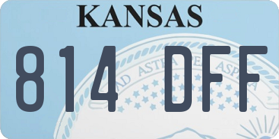 KS license plate 814DFF