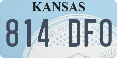 KS license plate 814DFO