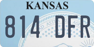 KS license plate 814DFR