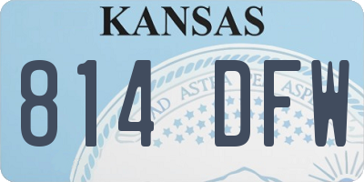 KS license plate 814DFW