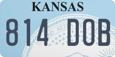 KS license plate 814DOB