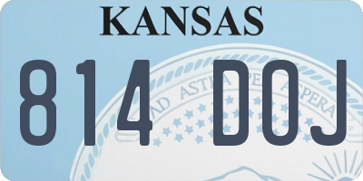 KS license plate 814DOJ