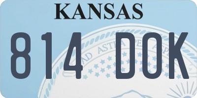 KS license plate 814DOK