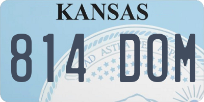KS license plate 814DOM