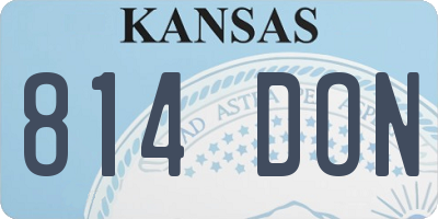 KS license plate 814DON