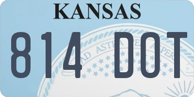 KS license plate 814DOT