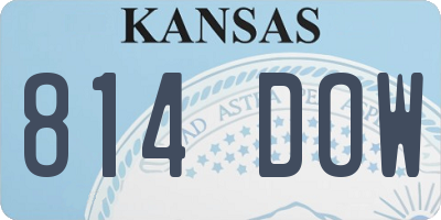 KS license plate 814DOW