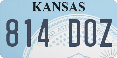 KS license plate 814DOZ