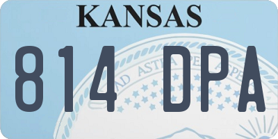 KS license plate 814DPA