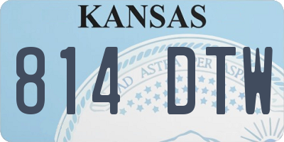 KS license plate 814DTW