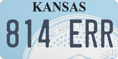 KS license plate 814ERR