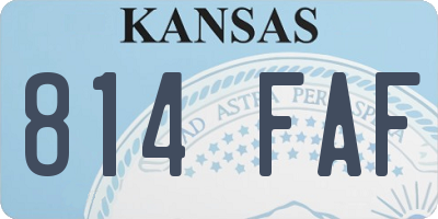 KS license plate 814FAF