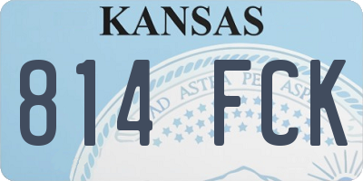 KS license plate 814FCK