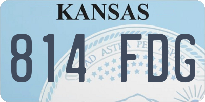 KS license plate 814FDG