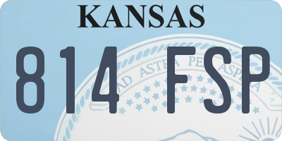 KS license plate 814FSP