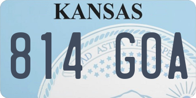 KS license plate 814GOA