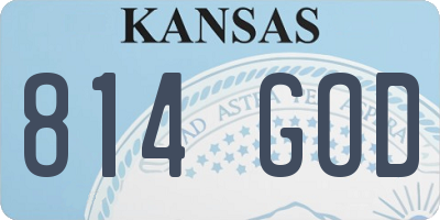KS license plate 814GOD