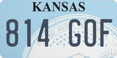 KS license plate 814GOF