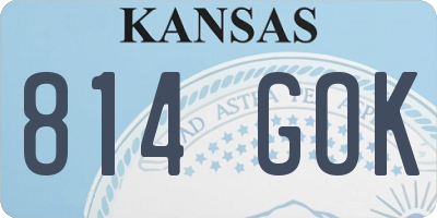 KS license plate 814GOK