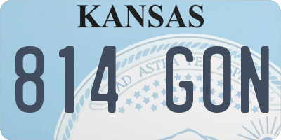 KS license plate 814GON