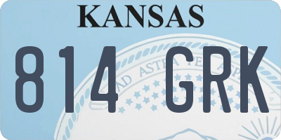 KS license plate 814GRK
