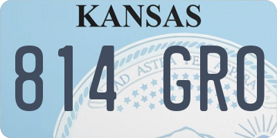 KS license plate 814GRO