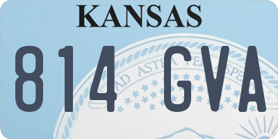 KS license plate 814GVA