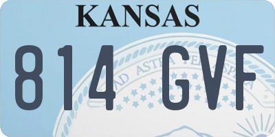 KS license plate 814GVF