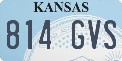 KS license plate 814GVS