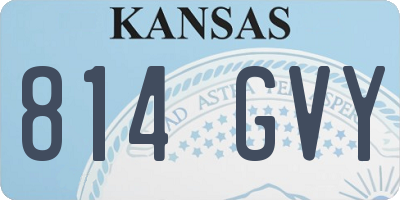 KS license plate 814GVY