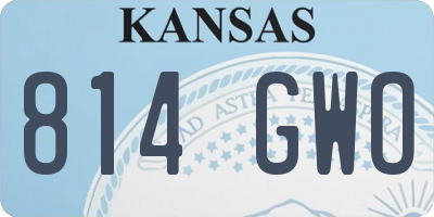 KS license plate 814GWO