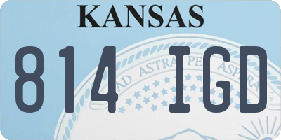 KS license plate 814IGD