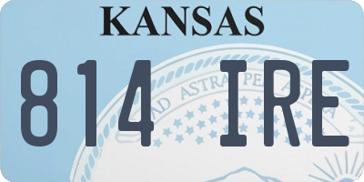 KS license plate 814IRE