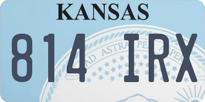 KS license plate 814IRX
