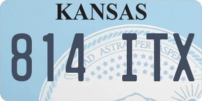 KS license plate 814ITX