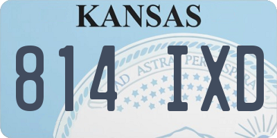 KS license plate 814IXD