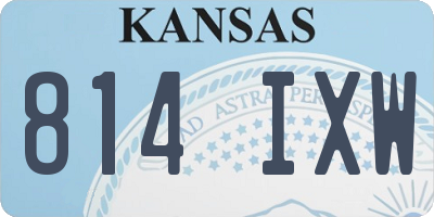 KS license plate 814IXW