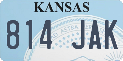 KS license plate 814JAK
