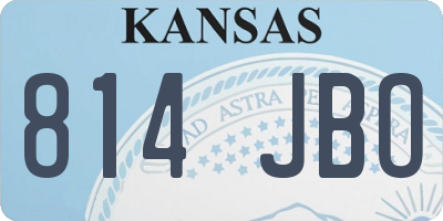 KS license plate 814JBO