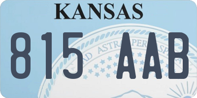 KS license plate 815AAB