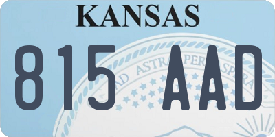 KS license plate 815AAD