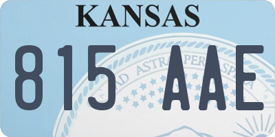 KS license plate 815AAE