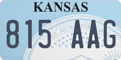 KS license plate 815AAG