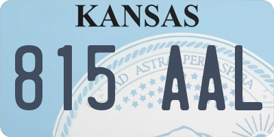 KS license plate 815AAL
