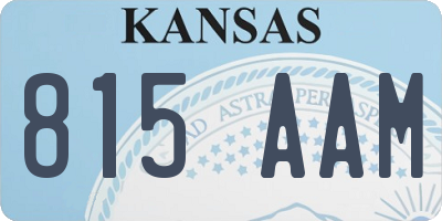 KS license plate 815AAM