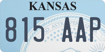 KS license plate 815AAP