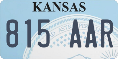 KS license plate 815AAR